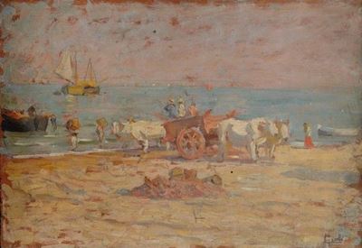 Lavoranti sulla Spiaggia di Grottammare
