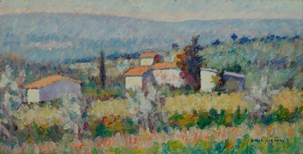 Dino Migliorini : Paesaggio  - Olio su masonite - Auction Antiquariato - mobili, dipinti e oggetti di arredo - I - Galleria Pananti Casa d'Aste