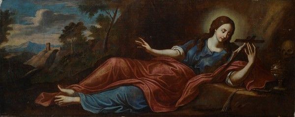 Scuola Napoletana, Seconda Metà XVII Sec. - Maddalena in Preghiera