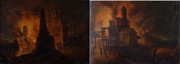 Scuola Olandese, XVII Sec. - Incendio