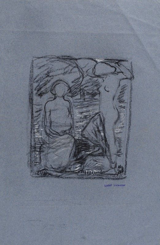 Attr. a Enrico Ludolf Verworner - Nudi; Composizione; Arciere