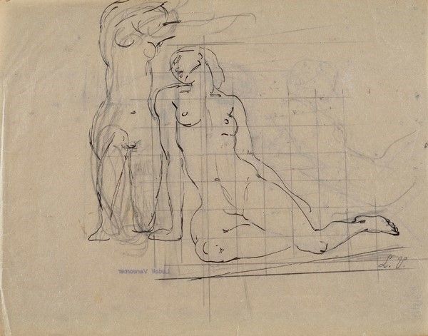 Attr. a Enrico Ludolf Verworner - Adamo ed Eva; Volto; Nudi; Nudo