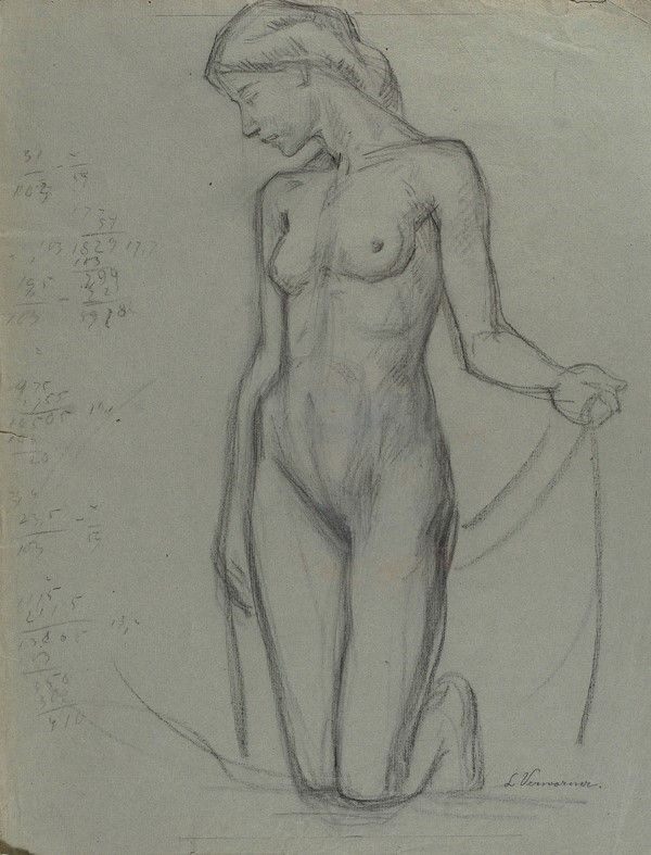 Attr. a Enrico Ludolf Verworner - Studi di Nudo Femminile