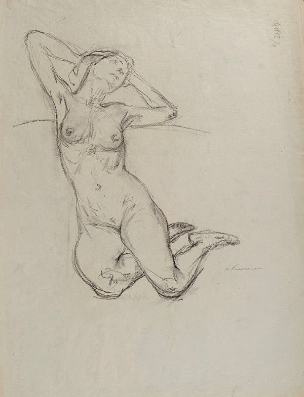 Attr. a Enrico Ludolf Verworner - Studi di Nudo Femminile