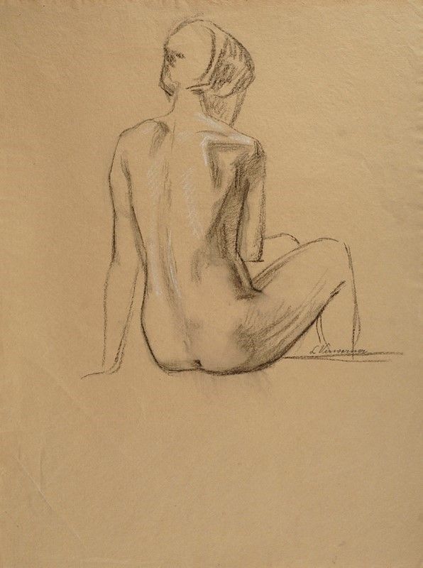 Attr. a Enrico Ludolf Verworner - Due Nudi e un Volto