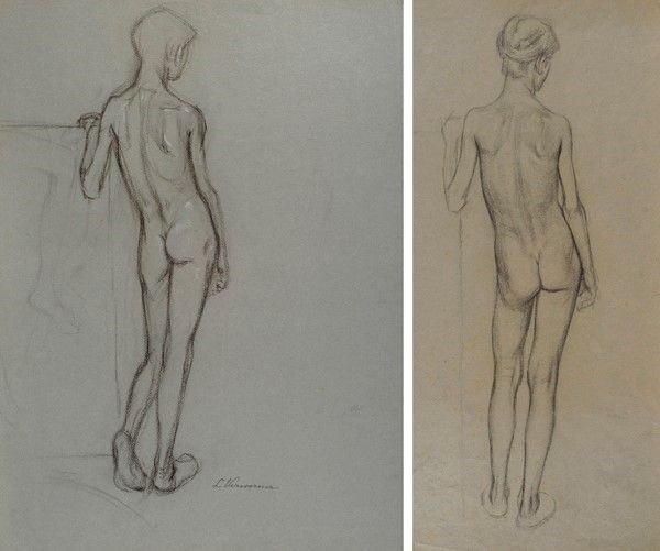 Attr. a Enrico Ludolf Verworner - Studio per nudo