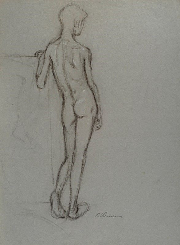 Attr. a Enrico Ludolf Verworner - Studio per Nudo