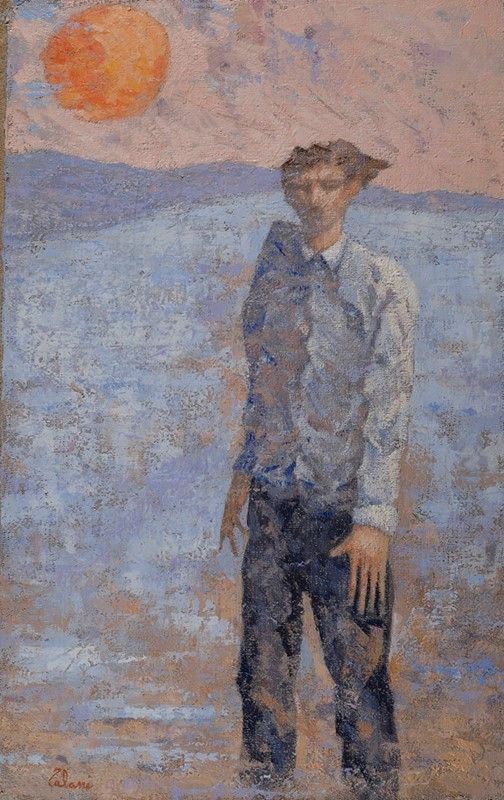 Giampaolo Talani : L'uomo sulla spiaggia  (2005)  - Olio su tela - Auction Antiquariato - mobili, dipinti e oggetti di arredo - I - Galleria Pananti Casa d'Aste