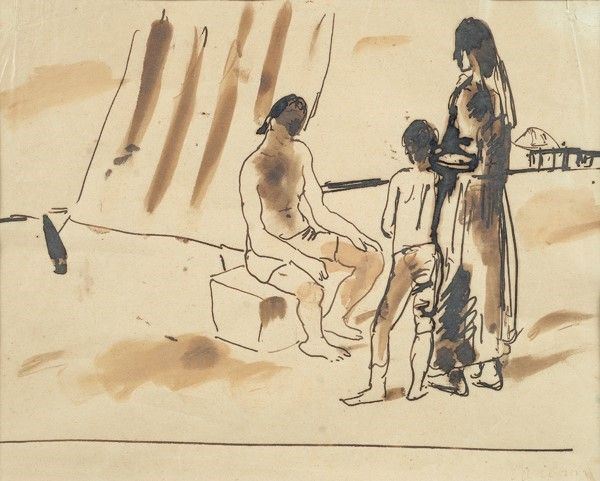 Felice Carena - Conversazione sulla Spiaggia