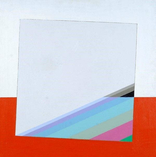Eugenio Carmi : Segnale immaginario  (1989)  - Acrilico su tela - Asta STORART: Dipinti, oggetti, arredi dal XVII al XX sec. - II - Galleria Pananti Casa d'Aste