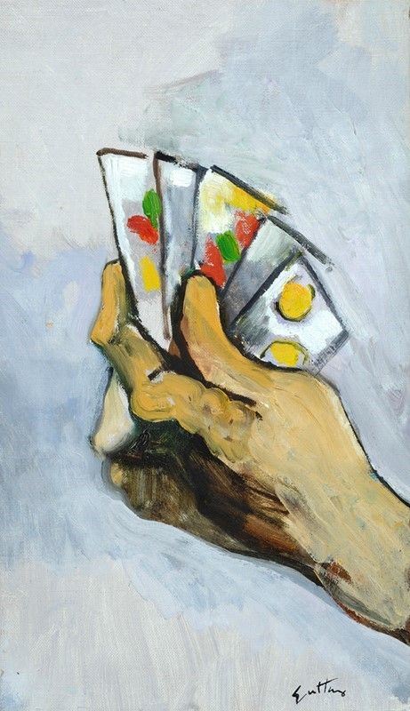 Renato Guttuso : Mano con carte  - cm. 40x23,5 - Auction Autori del XIX e XX sec. - I - Galleria Pananti Casa d'Aste