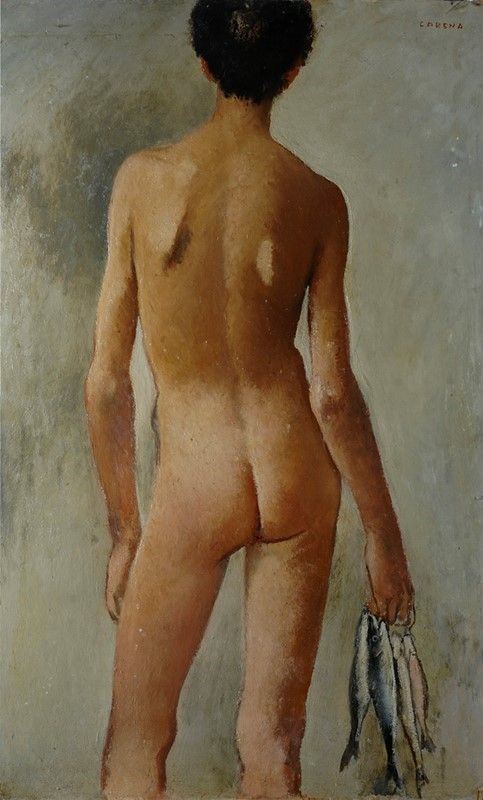 Felice Carena - Pescatorello di spalle