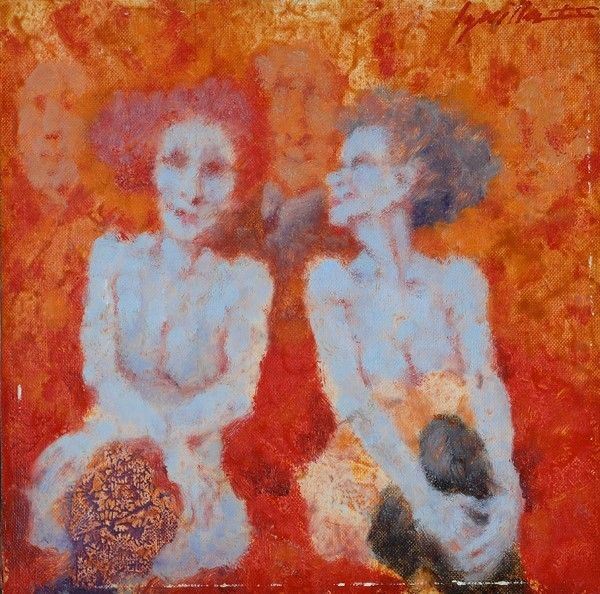 Remo Squillantini : Figure  - Olio su cartone telato - Auction STORART: Dipinti, oggetti, arredi dal XVII al XX sec. - II - Galleria Pananti Casa d'Aste