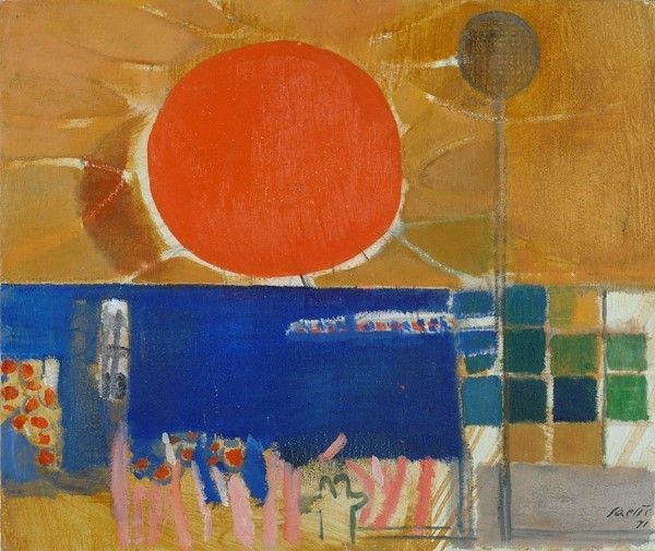 Bruno Saetti : Sole sfrangiato  (1971)  - Olio su tela - Asta Autori del XIX e XX sec. - I - Galleria Pananti Casa d'Aste