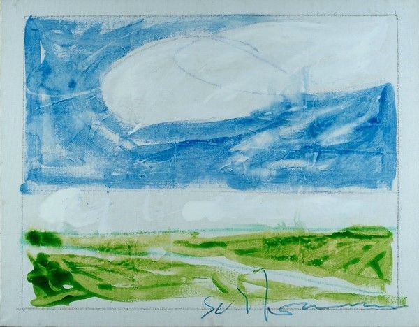 Mario Schifano : Paesaggio anemico  (1974 - 1976)  - Smalto su tela - Auction Autori del XIX e XX sec. - I - Galleria Pananti Casa d'Aste