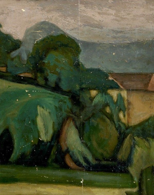 Anonimo, XX sec. : Paesaggio  - Olio su tela riportata su tavola - Auction STORART: Dipinti, oggetti, arredi dal XVII al XX sec. - II - Galleria Pananti Casa d'Aste