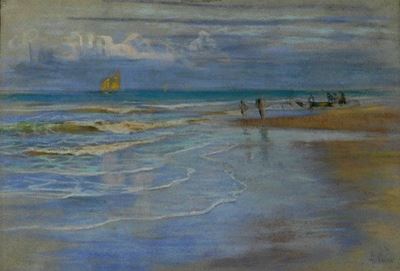 Sulla Spiaggia (fronte); Ritratto (verso)