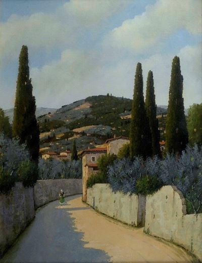Strada di Campagna con Figura