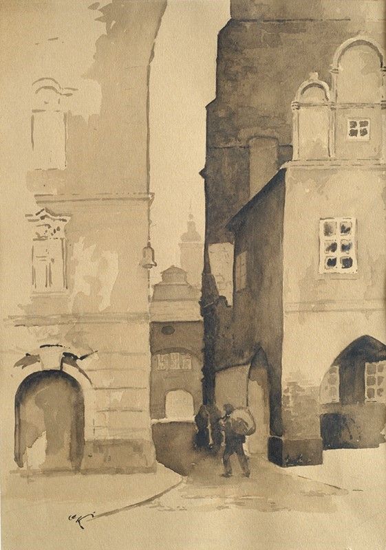 Attr. a Oskar Kokoschka - Due Scorci di Praga