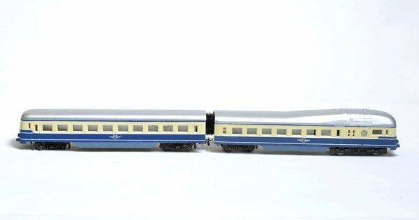Automotrice con Carrozza Ferrovie Autriache Obb "fulmine Blu" Mod. Vt 5045.06 Liliput Danni