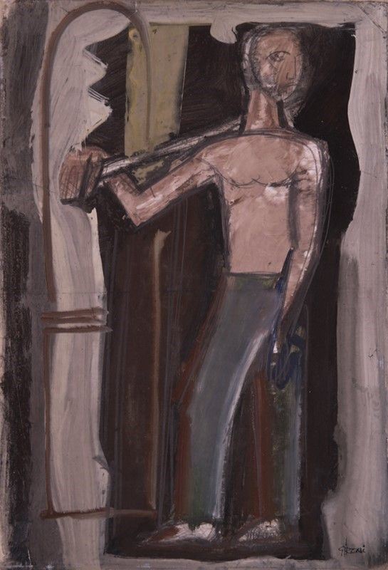 Mario Sironi : Minatore  (1926)  - Olio su carta riportata su tela - Asta Autori del XIX e XX sec. - I - Galleria Pananti Casa d'Aste