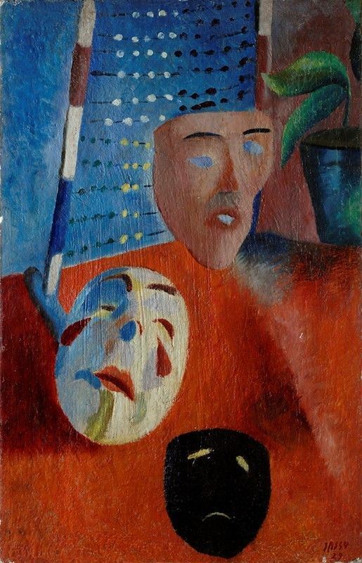 Aligi Sassu : Maschere  (1929)  - Olio su tela - Auction Autori del XIX e XX sec. - I - Galleria Pananti Casa d'Aste
