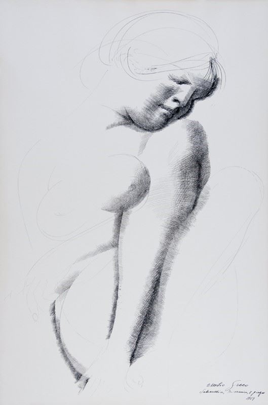 Emilio Greco : Nudo  (1969)  - China su carta - Asta Autori del XIX e XX sec. - I - Galleria Pananti Casa d'Aste