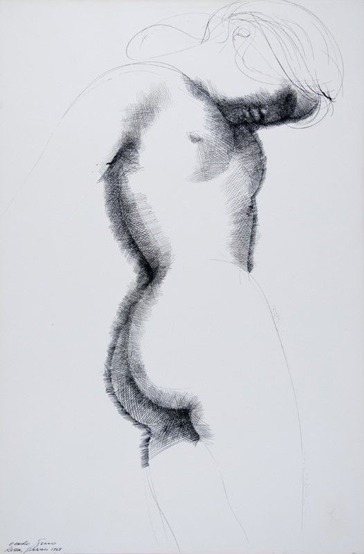 Emilio Greco : Nudo  (1969)  - China su carta - Asta STORART: Dipinti, oggetti, arredi dal XVII al XX sec. - II - Galleria Pananti Casa d'Aste