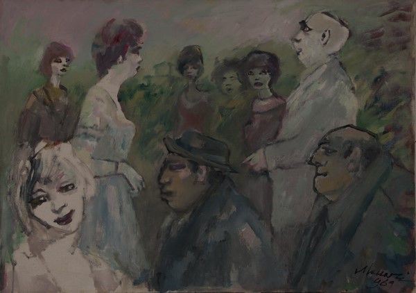 Mino Maccari : Gita in campagna  (1969)  - Olio su tela - Auction STORART: Dipinti, oggetti, arredi dal XVII al XX sec. - II - Galleria Pananti Casa d'Aste