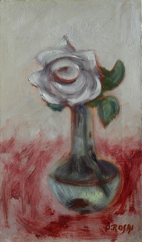 Ottone Rosai : Fiore nel vaso  ((1955))  - Olio su tela - Asta Autori del XIX e XX sec. - I - Galleria Pananti Casa d'Aste