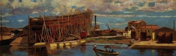 Ugo Manaresi - Nave in cantiere