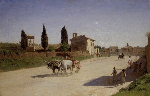 Lorenzo Gelati - Animazione in un villaggio toscano (nei pressi di Pisa), 1881