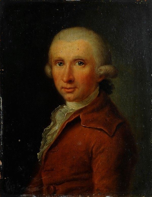 Scuola Inglese, XIX sec.,Scuola Inglese, XVIII - XIX sec. - Ritratto di gentiluomo