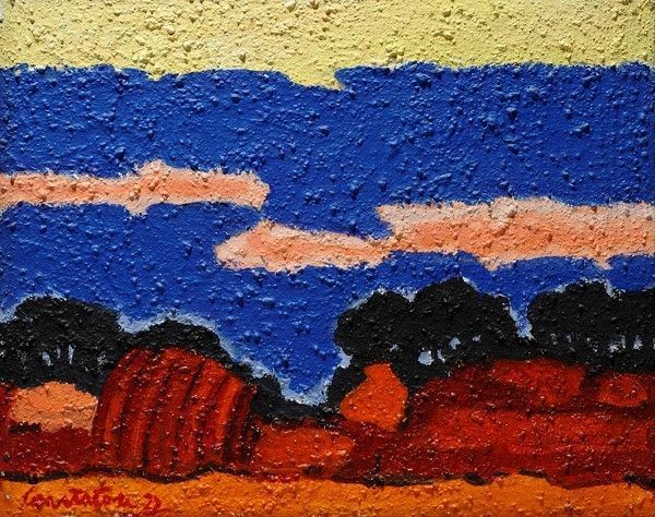 Domenico Cantatore : Paesaggio  (1972)  - Olio su iuta preparata a gesso - Auction Autori del XIX e XX sec. - I - Galleria Pananti Casa d'Aste