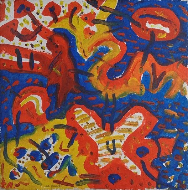 A. R. Penck : Senza titolo  (1974)  - Olio su tela - Asta Autori del XIX e XX sec. - I - Galleria Pananti Casa d'Aste
