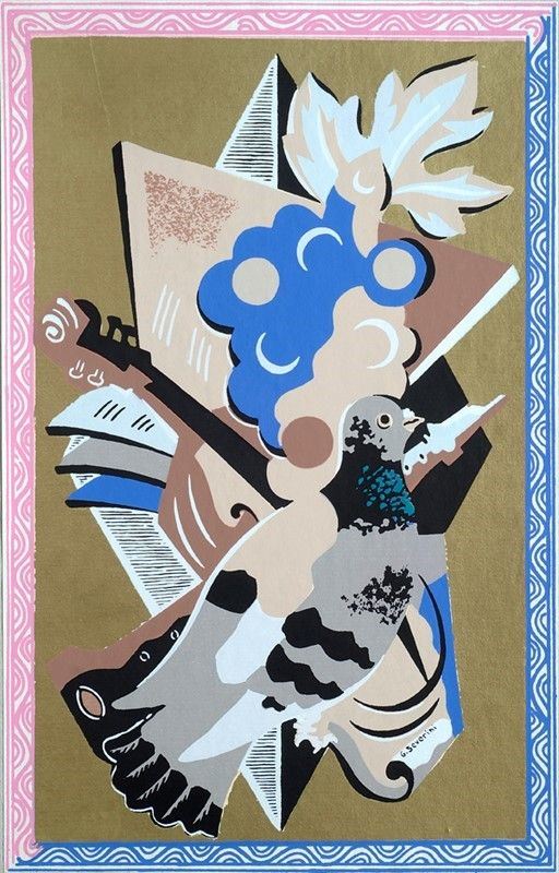 Gino Severini : Nature morte au pigeon  ((1930))  - Pochoir - Auction STORART: Dipinti, oggetti, arredi dal XVII al XX sec. - II - Galleria Pananti Casa d'Aste