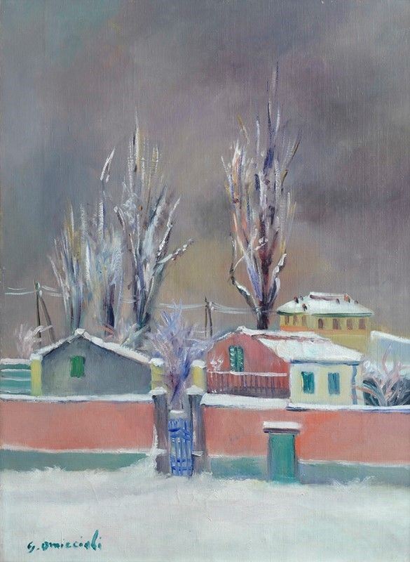 Giovanni Omiccioli - Case con Neve