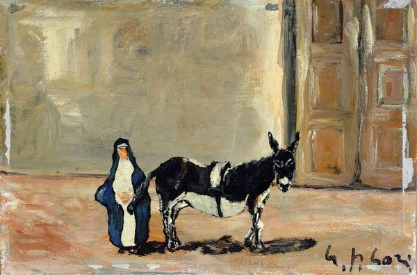 Gino Paolo Gori : L'attesa  (1968)  - Olio su faesite - Auction STORART: Dipinti, oggetti, arredi dal XVII al XX sec. - II - Galleria Pananti Casa d'Aste