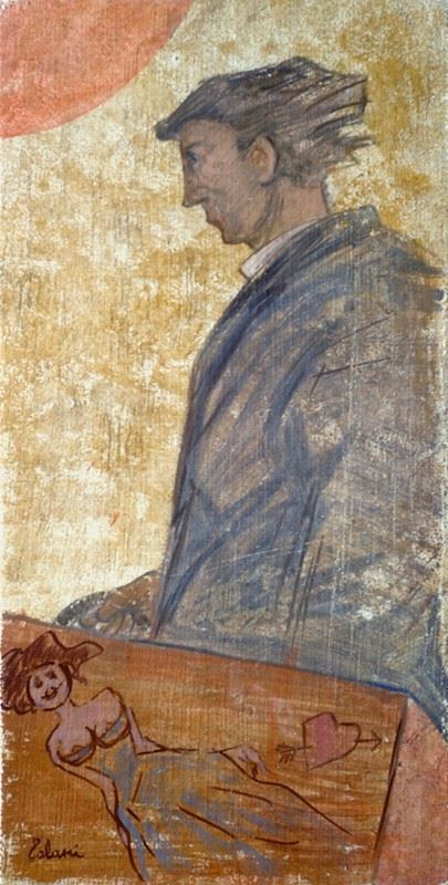 Giampaolo Talani : Figura  - Affresco - Asta STORART: Dipinti, oggetti, arredi dal XVII al XX sec. - II - Galleria Pananti Casa d'Aste