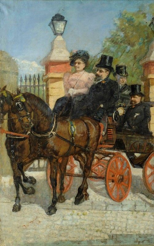 Cerchia di Giovanni Boldini - In carrozza