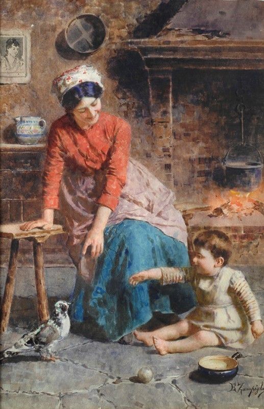 Eugenio Zampighi - Tenerezze materne