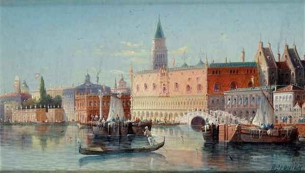 Henri Carnier  (Karl Kaufmann) - Veduta di Palazzo Ducale
