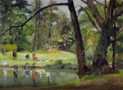 Paesaggio Lacustre con Figure