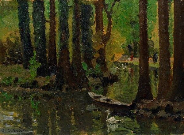 Alfonso Corradi : Laghetto  - Olio su cartoncino - Auction Autori del XIX e XX sec. - I - Galleria Pananti Casa d'Aste