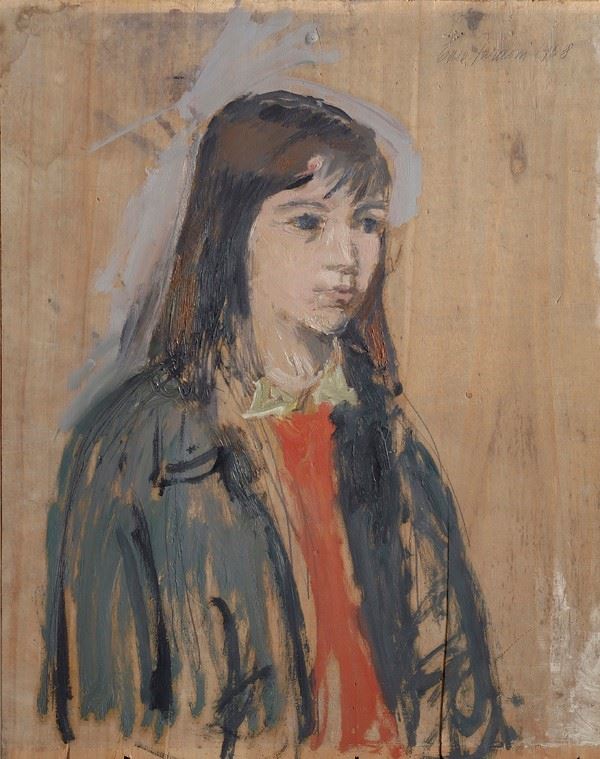 Enzo Faraoni : Lass  (1968)  - Oil on the table - Auction MODERN  ART - TUSCANY AUTHORS - Galleria Pananti Casa d'Aste