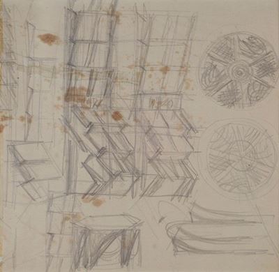 Allestimento del Museo Depero (studio per Espositori Sala Eco della Stampa)