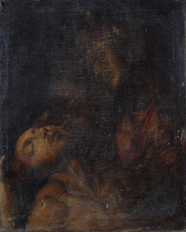 Anonimo, fine XVII sec. : Pietà  - Olio su tela - Asta Arte orientale - I - Galleria Pananti Casa d'Aste
