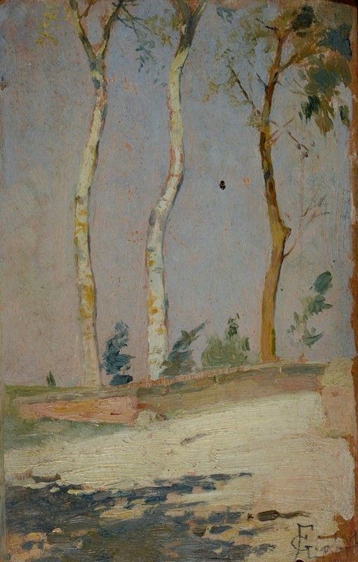 Francesco Gioli - Strada con Alberi