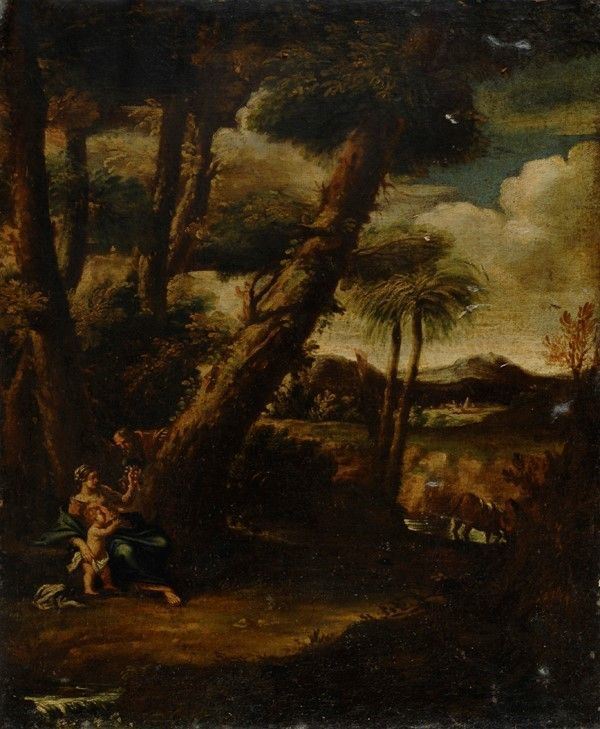 Anonimo, Fine XVII Sec. - Il Riposo Durante la Fuga in Egitto