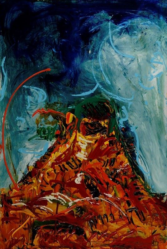 Mario Schifano : Vulcano  (1986)  - Smalto e acrilico su tela - Asta Autori del XIX e XX sec. - I - Galleria Pananti Casa d'Aste